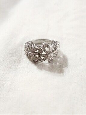 Lia Sophia Silver Filigree Diamond Accent Ring - Silver